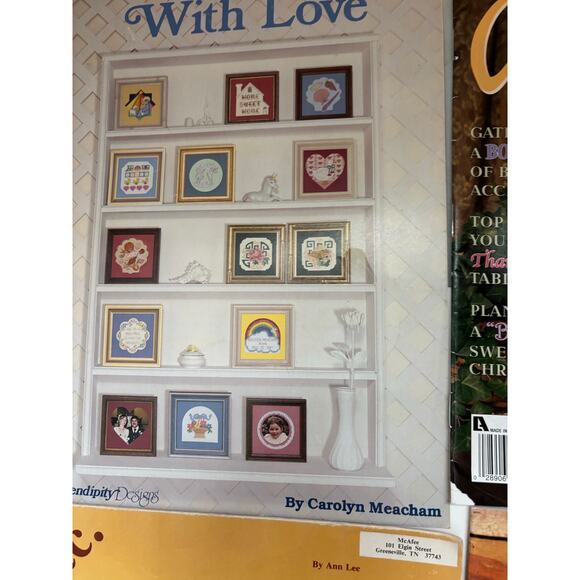 Lot of Vintage 80s-2000s Cross Stitch Pattern Booklets Fruit Floral Quotes - Picture 5 of 5